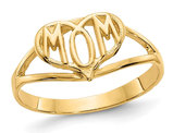 10K Yellow Gold Polished MOM Heart Ring (SIZE 7)